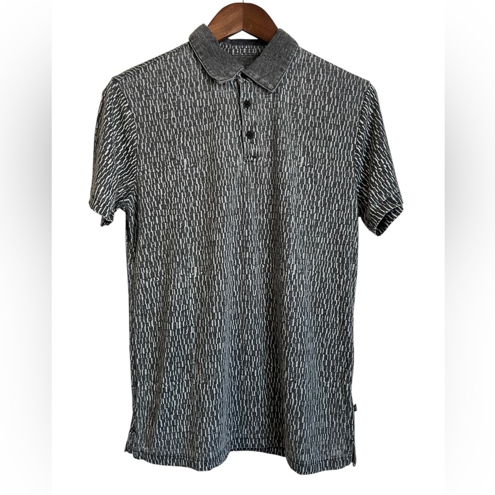 Indigo Star Heather Black Short Sleeve Polo Shirt Men's Size S NWT